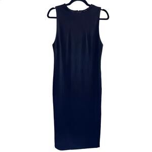 T Tahari Black Sheath Dress Medium Sleeveless Knee Length Career Minimalist